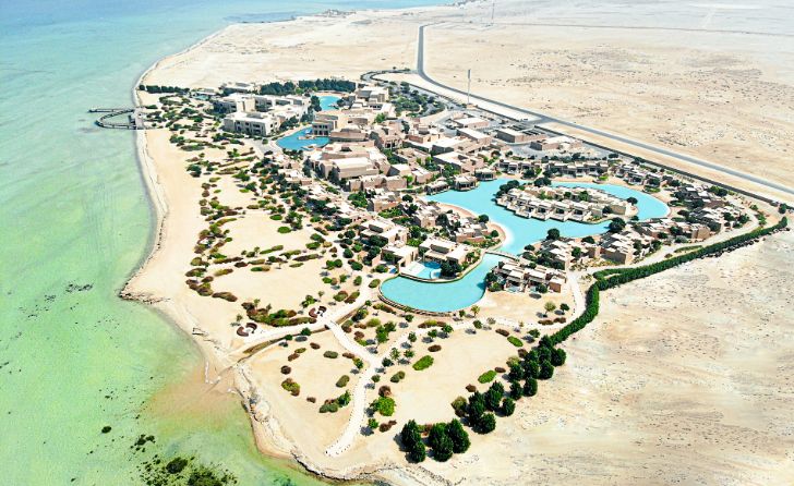 aerial view of resort in Qatar